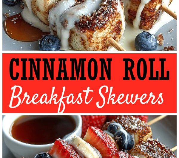 Cinnamon Roll Breakfast Skewers