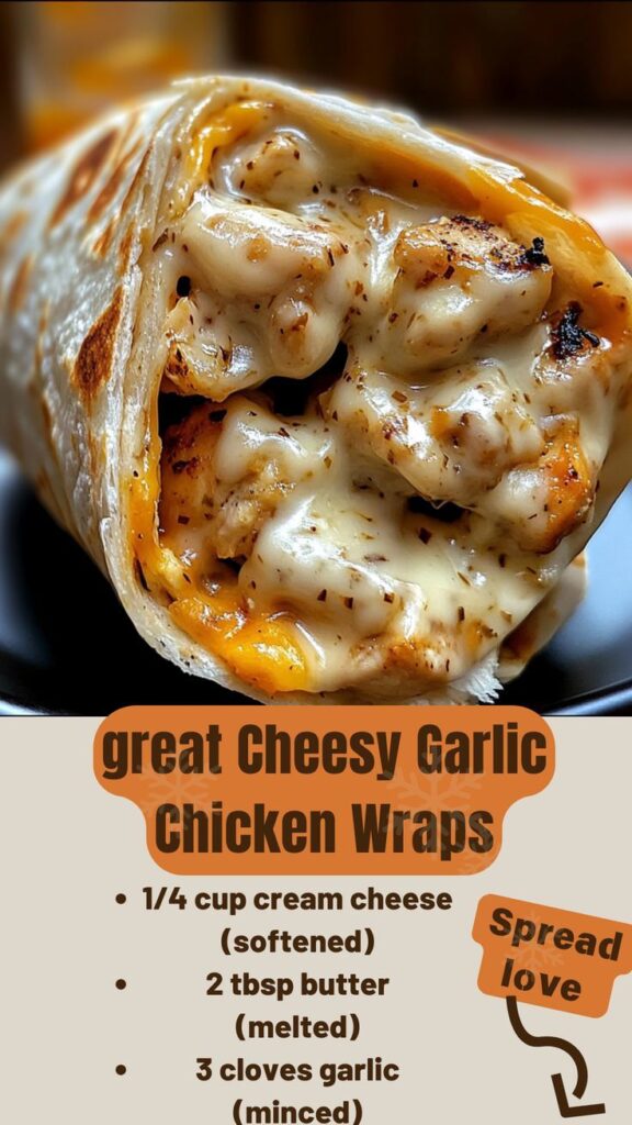 Cheesy Garlic Chicken Wraps