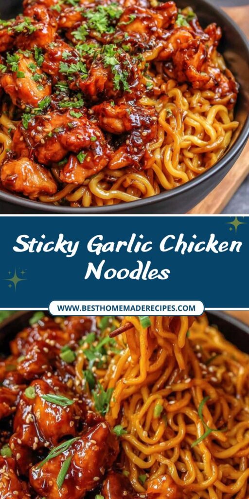 Sticky Garlic Chicken Noodles